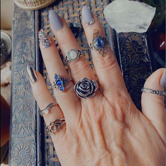 Boho Festival 7 Piece Ring Set - Picture 3 of 3